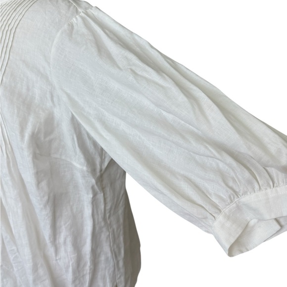Ralph Lauren Bone White Casual Button Down Linen 3/4 Sleeves Shirt 2X - Picture 3 of 6